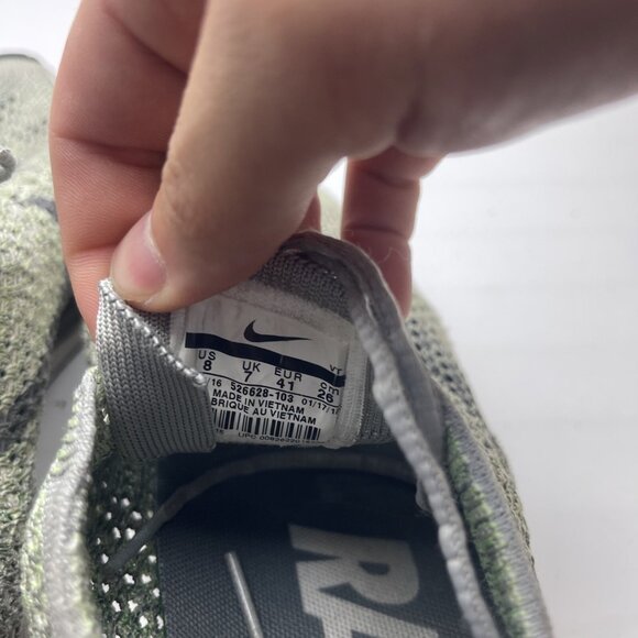 Nike Men’s Flyknit Racer Running Shoe Sz 8 Pistachio Green 526628-103 - Picture 9 of 10